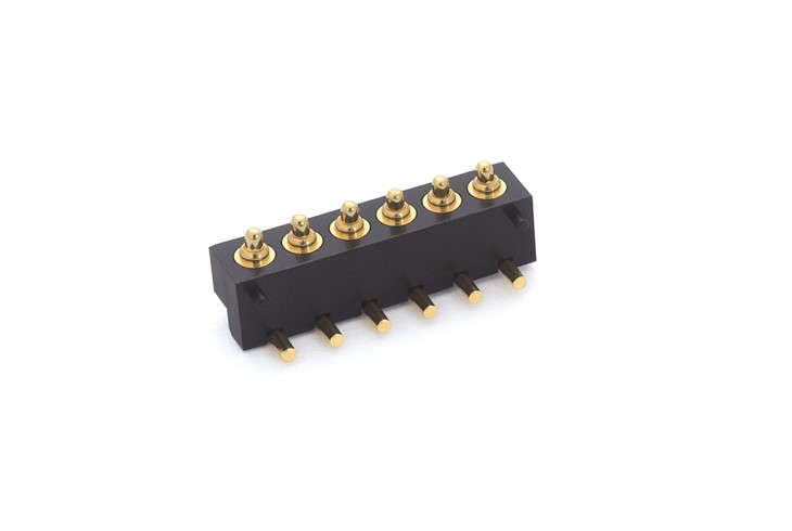 Connector d'angle recte de 6 pins Pogo Pin