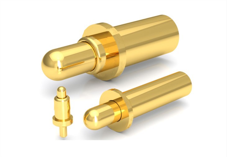 Pins de càrrega de molla d'or xapats